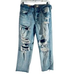 Garage Distressed Denim San Diego Raw HemBoyfriend Jeans Size 03 XS NWT